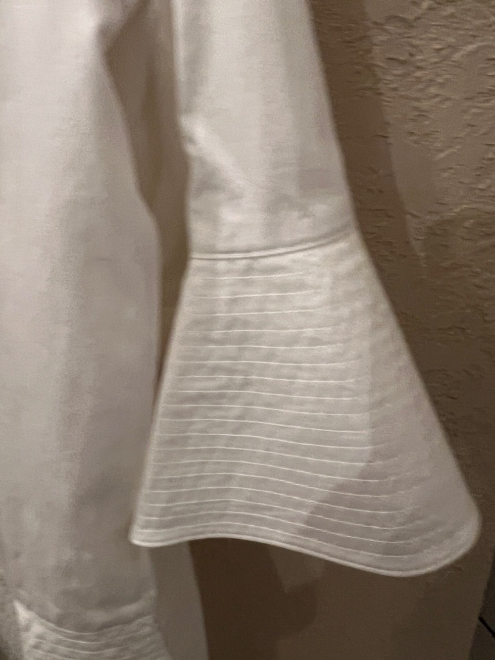 ANOUK White Cotton Peplum Bell Sleeve Dress Size S Boutique - EUC - Picture 5 of 8